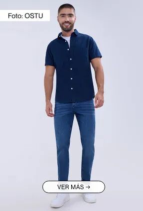 camisa azul para hombre basicos